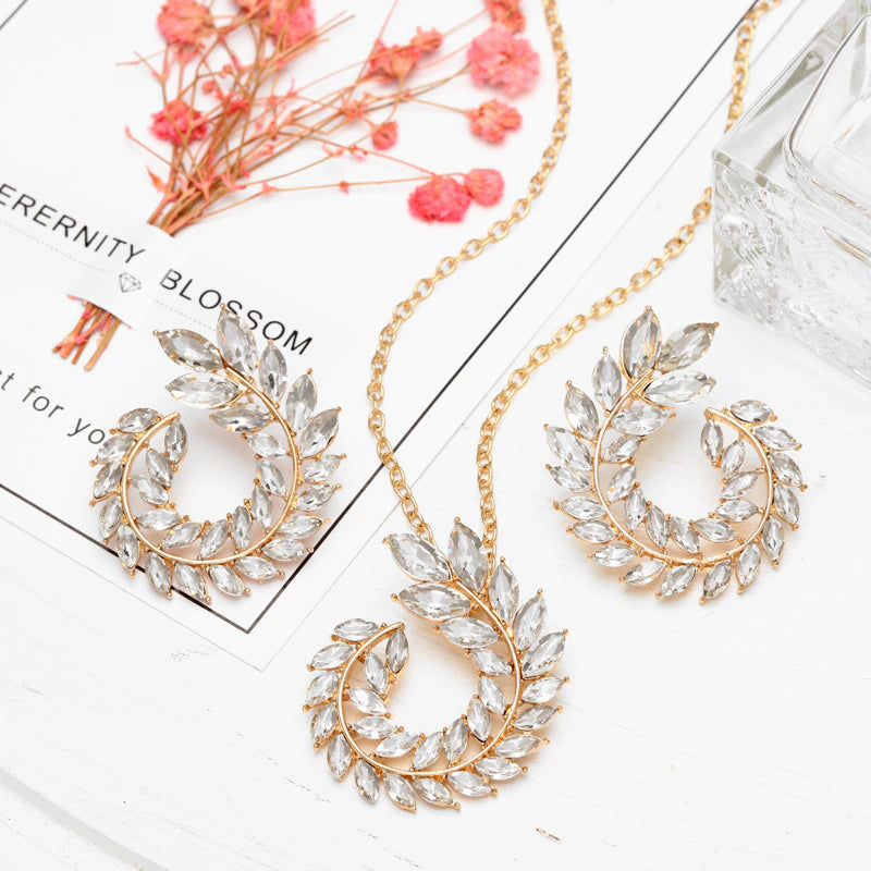 Conjunto de diamantes blancos en espiral