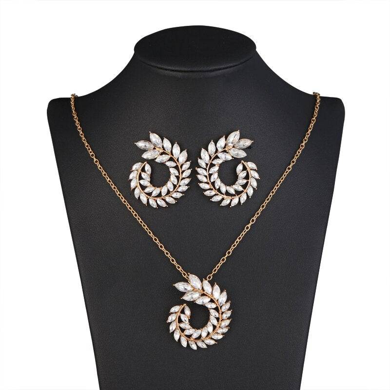 Conjunto de diamantes blancos en espiral